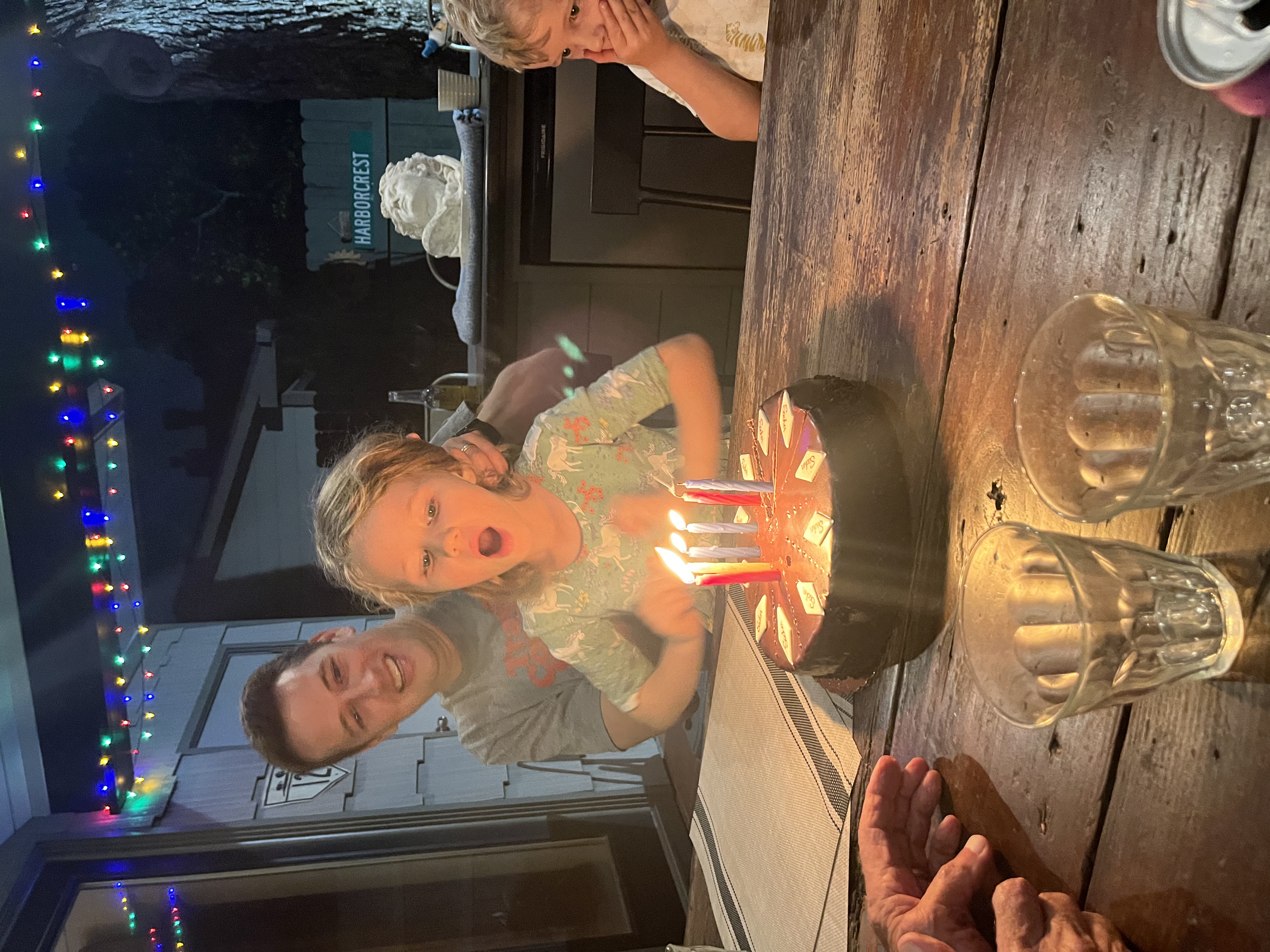 Willa blowing out birthday candles